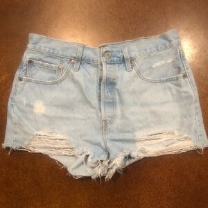 Levi’s 501 Faded Distressed Cut Off Shorts Sz 31